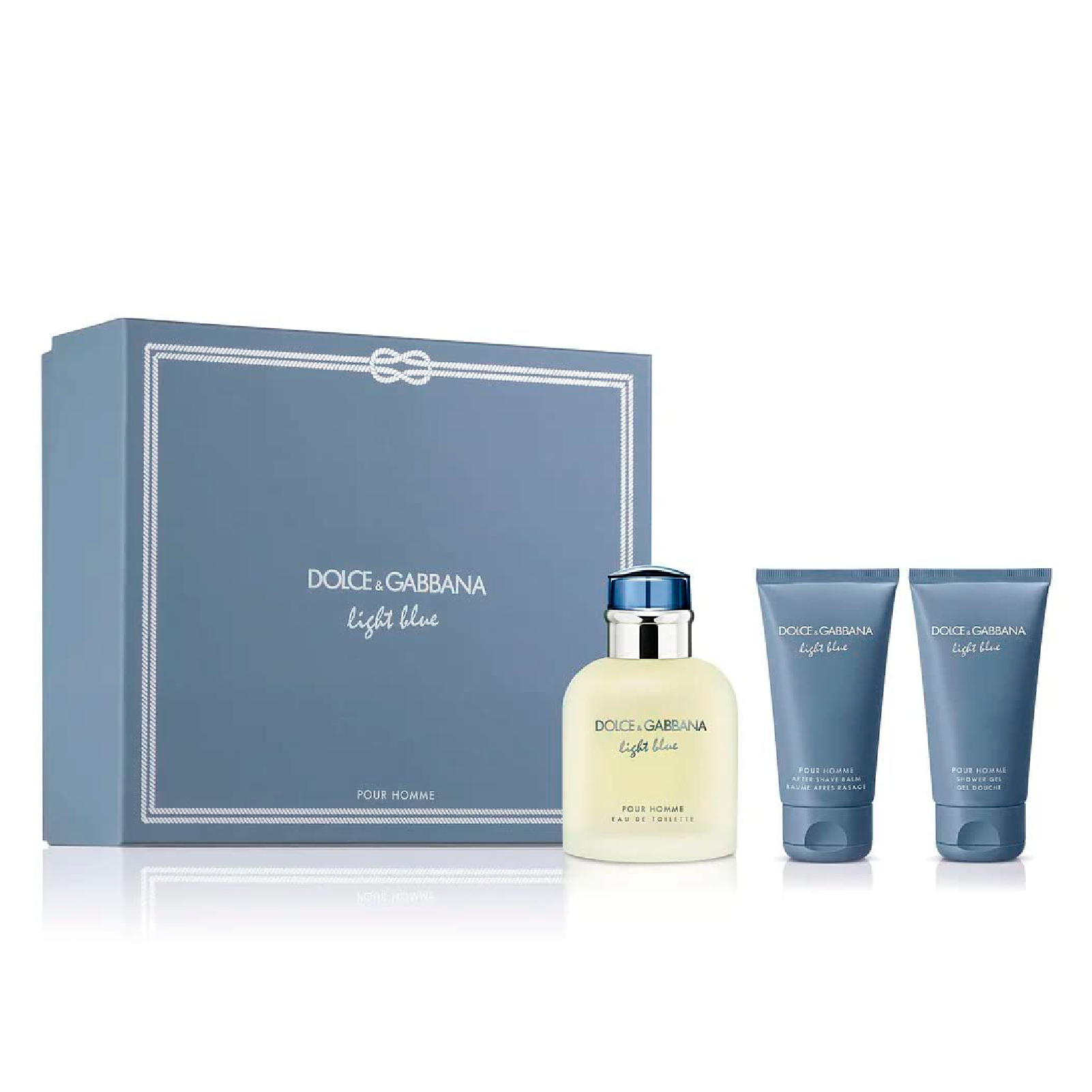 Dolce Gabbana Set Light Blue 3pc 4.2 Edt M